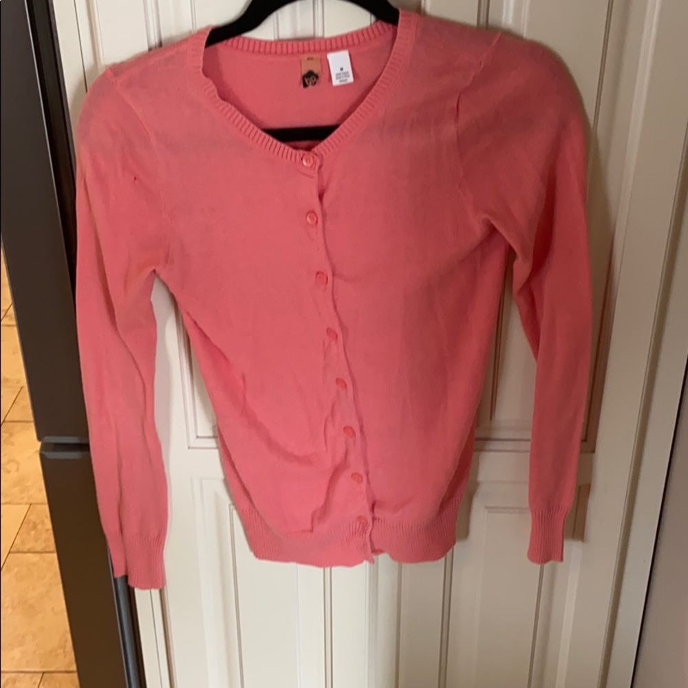 bp Salmon Button-Up Cardigan